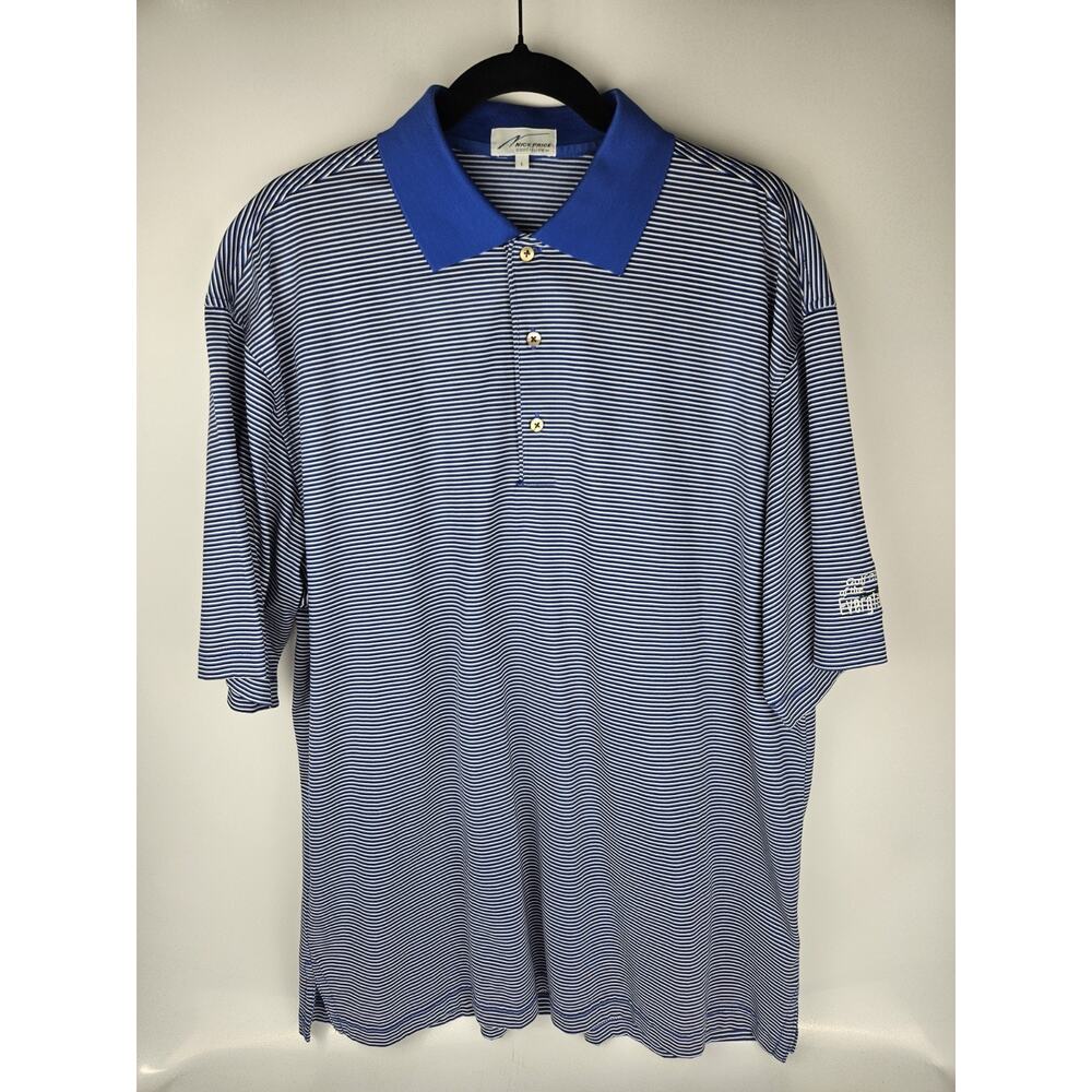 Golf Cluf of the Everglades Nick‎ Price Cool-Luxe Polo Men's XL Blue Black White